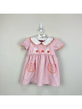 Shrimp & Grits Kids Pink Stripe Halloween Dress 18 Months